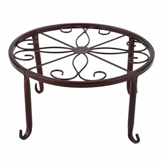 5 Pieces Black Metal Iron Round Outdoor Balcony Flower Pot Stand