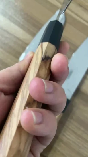 Cuchillo Damasco/cuchillo japonés/juego de cuchillos de cocina con mango de madera de olivo (SE
